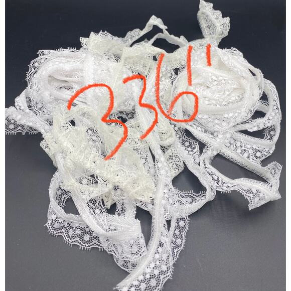 VTG Lace lot 46+ Yards Ruffled edging crochet bridal Nordstrom white color sew - Picture 13 of 14